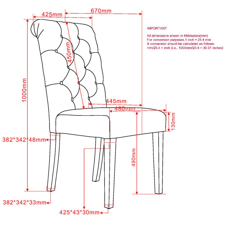 Chloe Side Chair, ensemble de 2 en gris