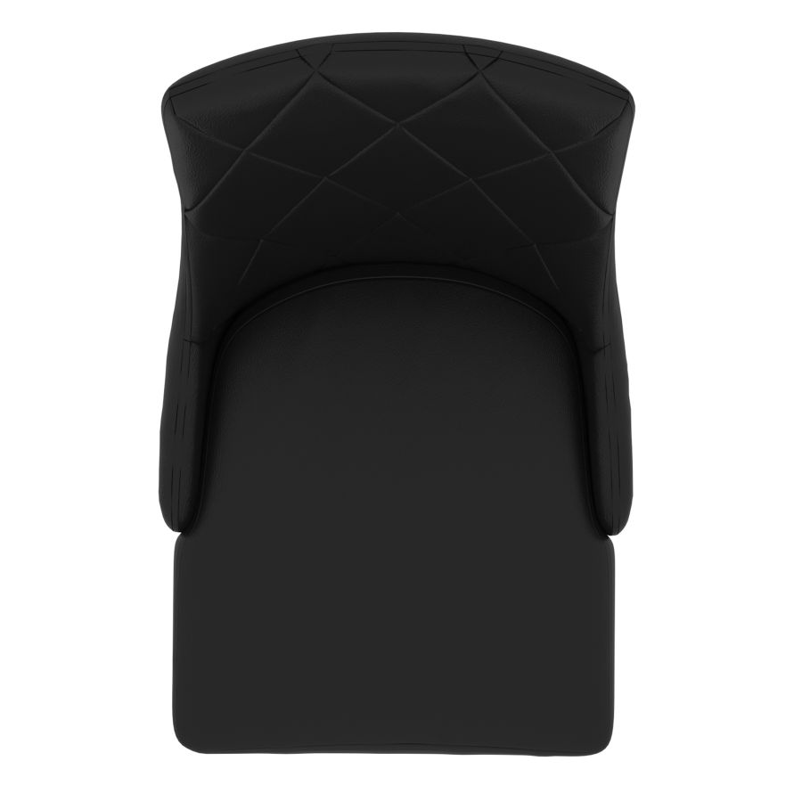 Chaise d'appoint Antoine, ensemble de 2, en noir avec pieds en or vieilli