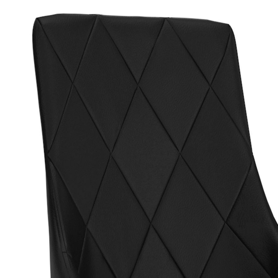 Chaise d'appoint Antoine, ensemble de 2, en noir avec pieds en or vieilli
