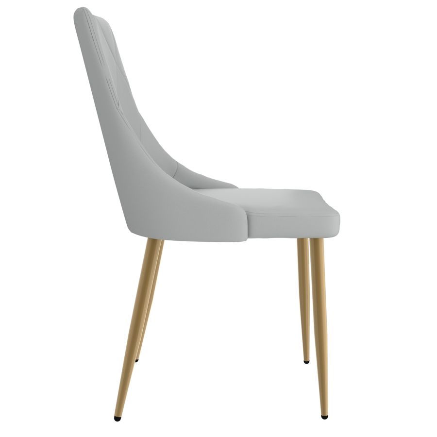 Chaise d'appoint Antoine, ensemble de 2, en gris clair
