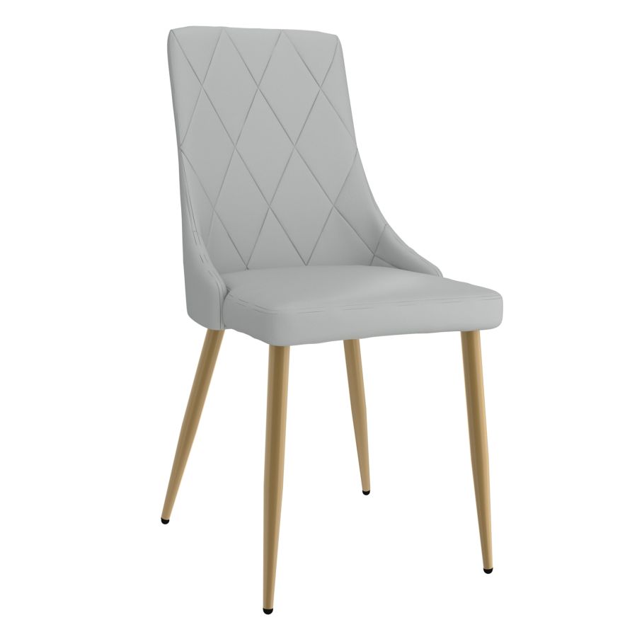 Chaise d'appoint Antoine, ensemble de 2, en gris clair