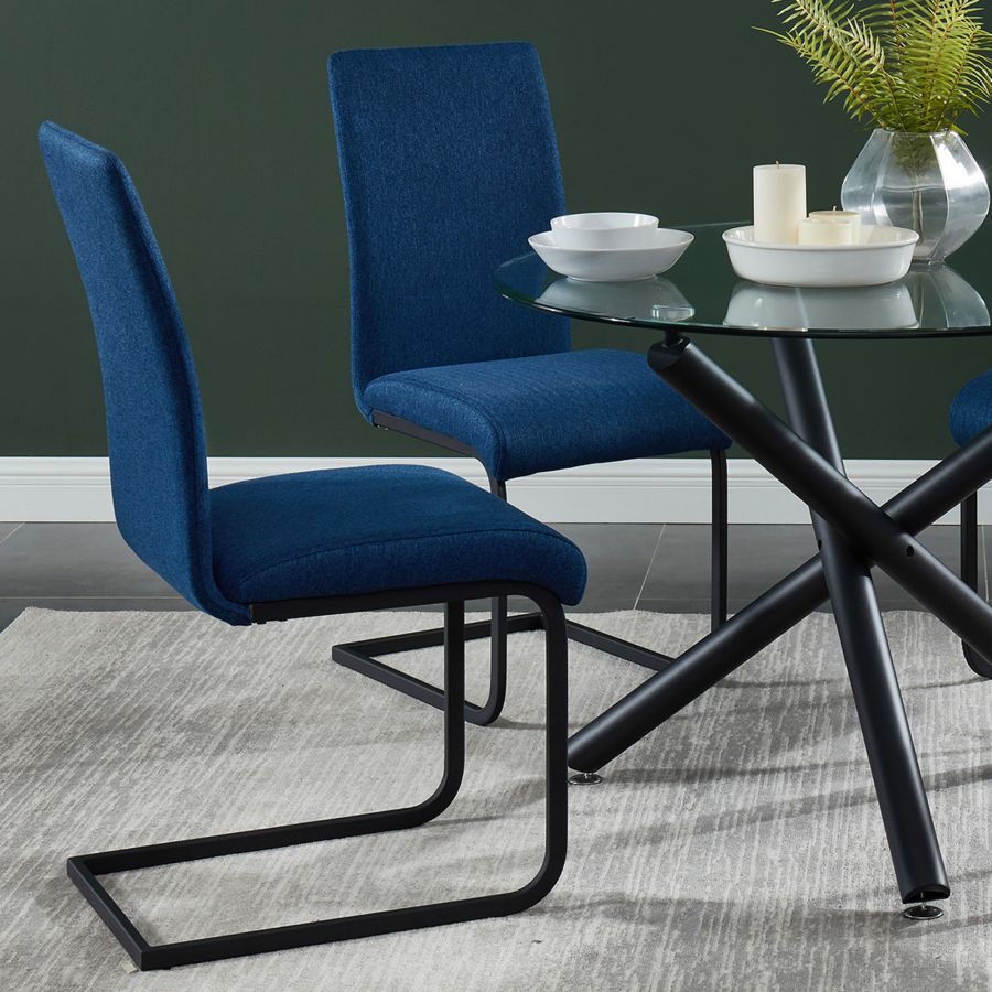 Chaise d'appoint Vespa, lot de 2 en bleu