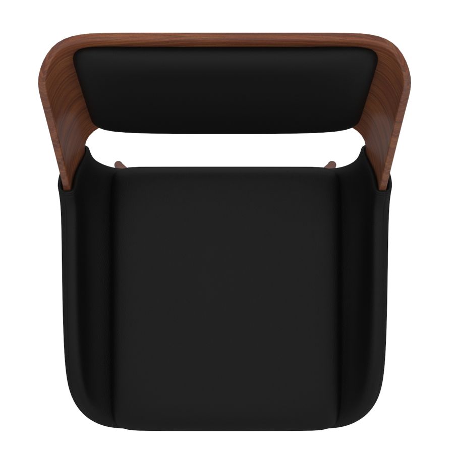 Chaise d'appoint Hudson en similicuir noir