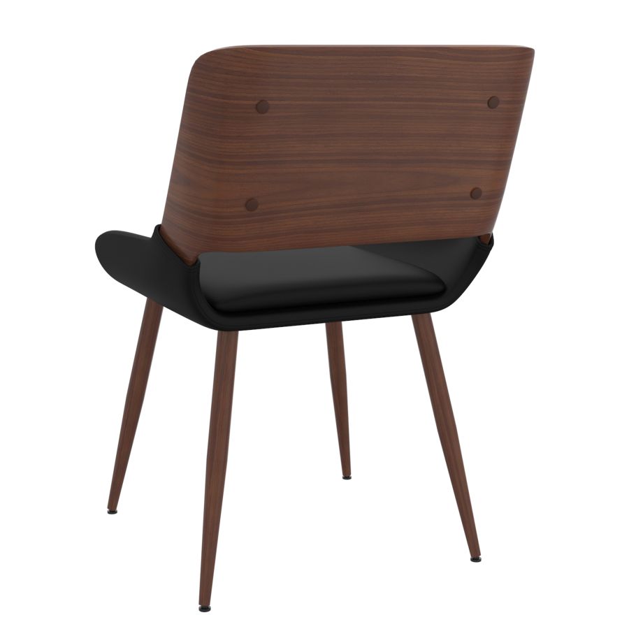 Chaise d'appoint Hudson en similicuir noir