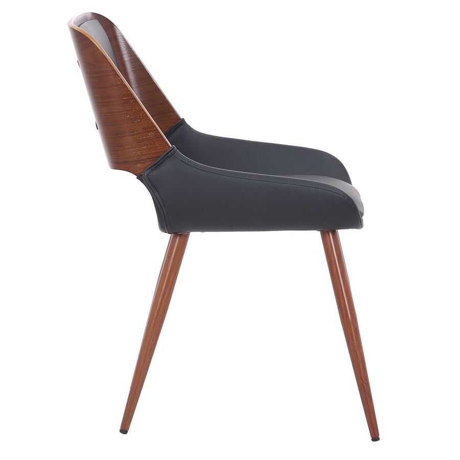 Chaise d'appoint Hudson en similicuir noir
