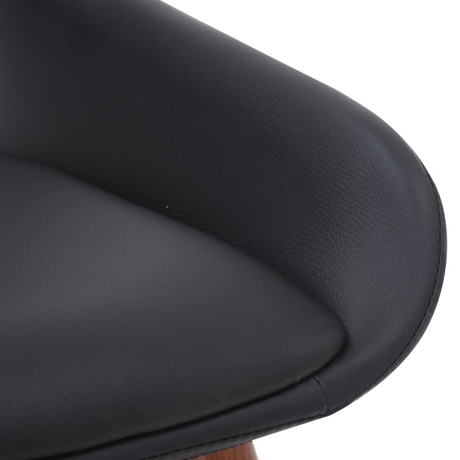 Chaise d'appoint Hudson en similicuir noir