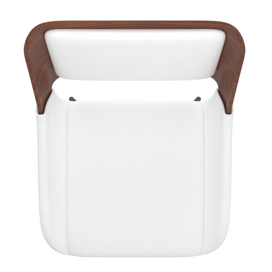 Chaise d'appoint Hudson en similicuir blanc