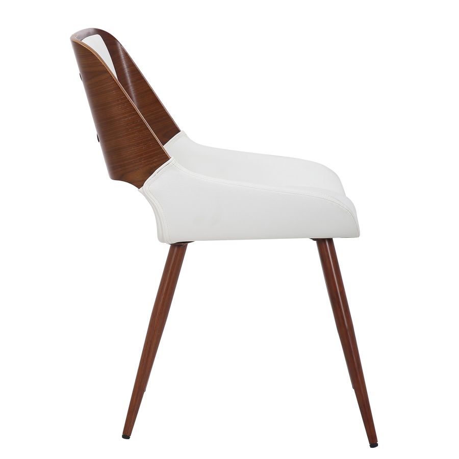 Chaise d'appoint Hudson en similicuir blanc