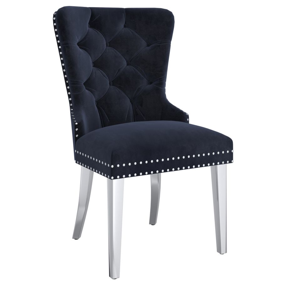 Chaise d'appoint Hollis, ensemble de 2, en noir
