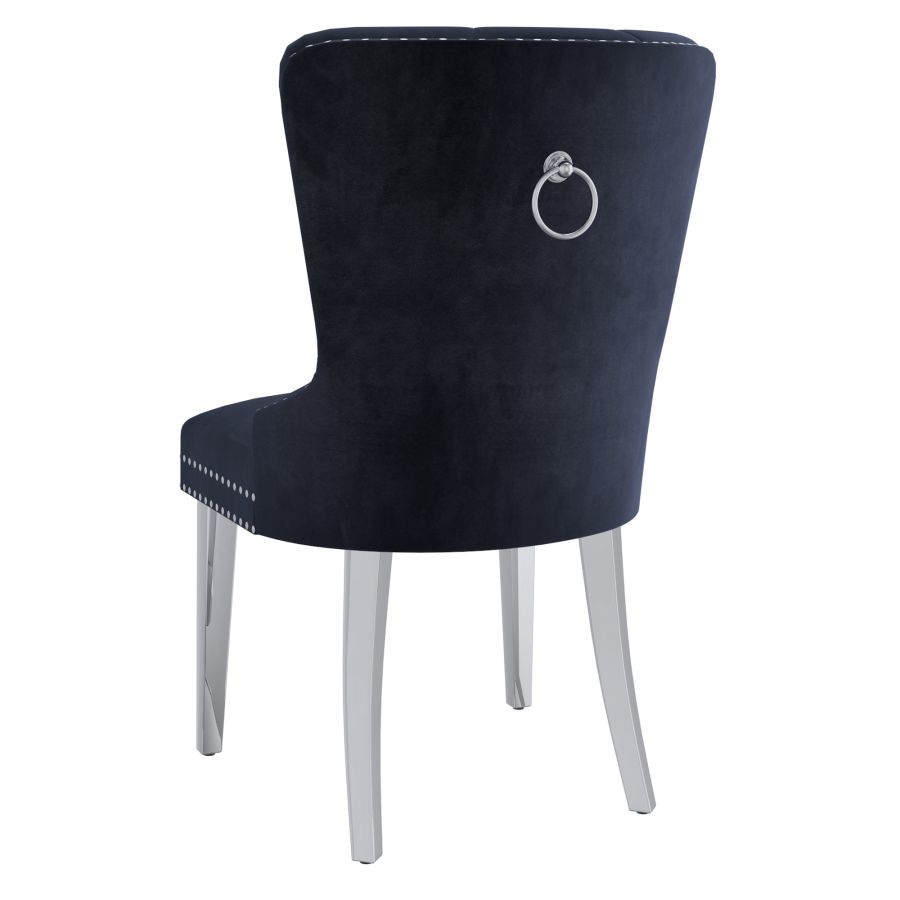 Chaise d'appoint Hollis, ensemble de 2, en noir