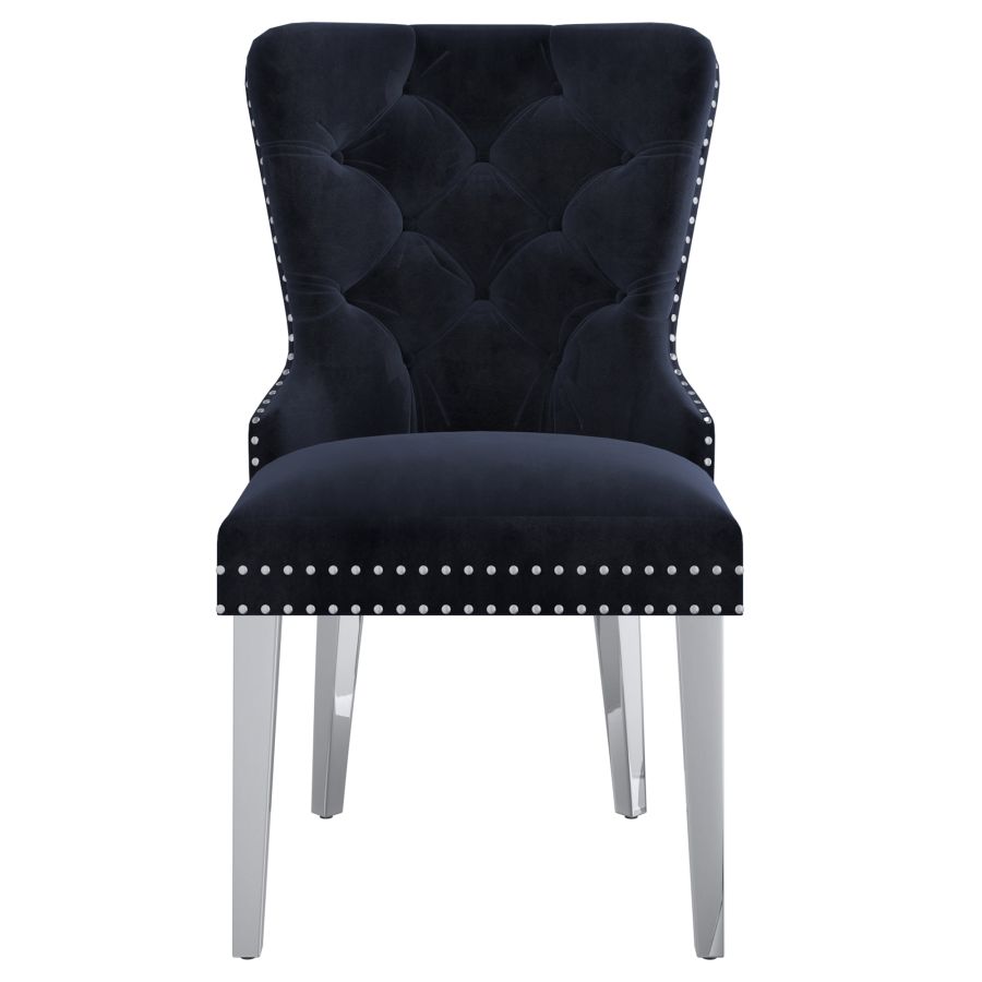 Chaise d'appoint Hollis, ensemble de 2, en noir