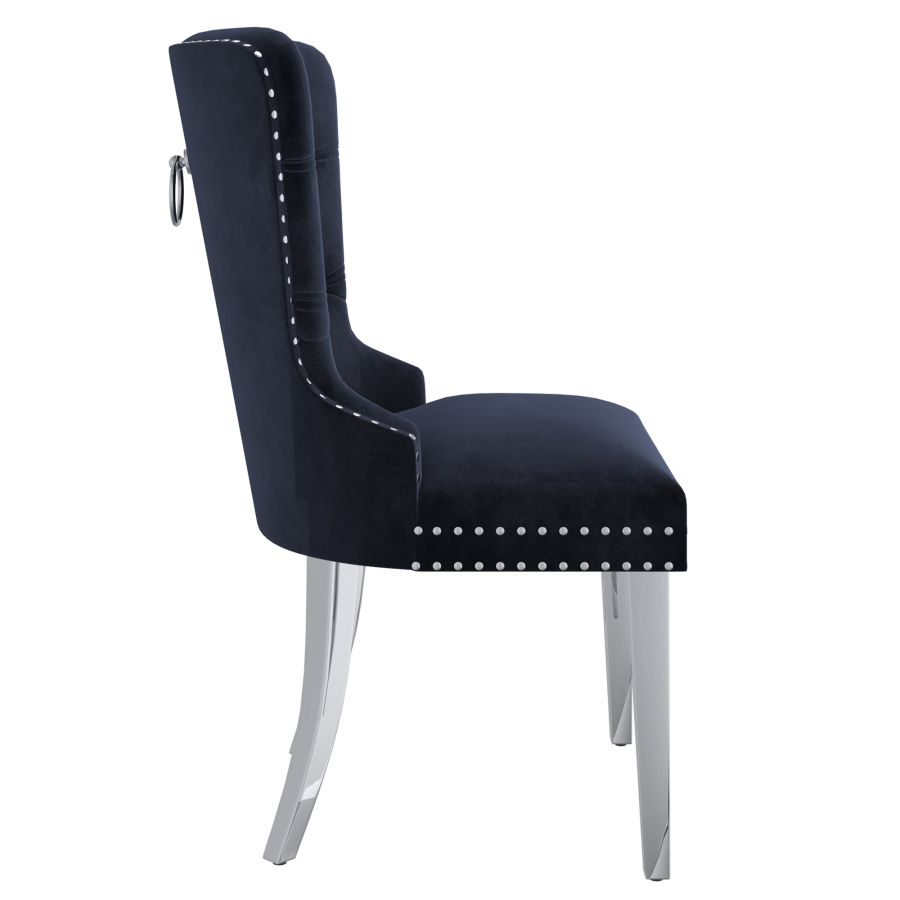 Chaise d'appoint Hollis, ensemble de 2, en noir