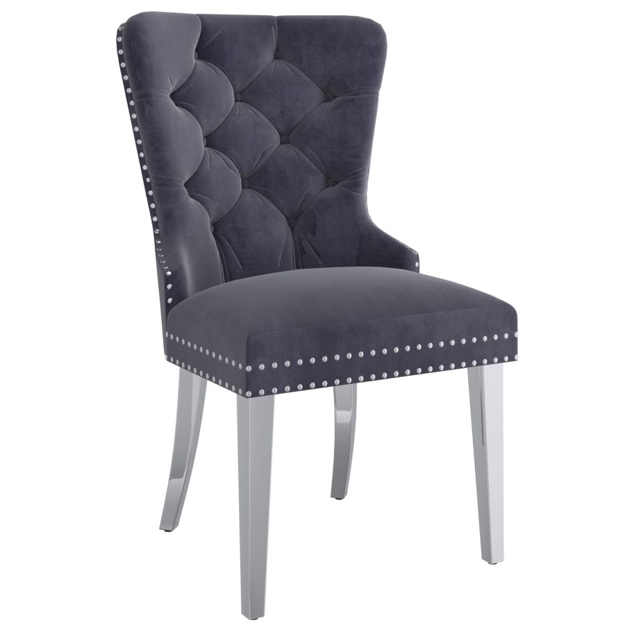 Chaise d'appoint Hollis, lot de 2, en gris
