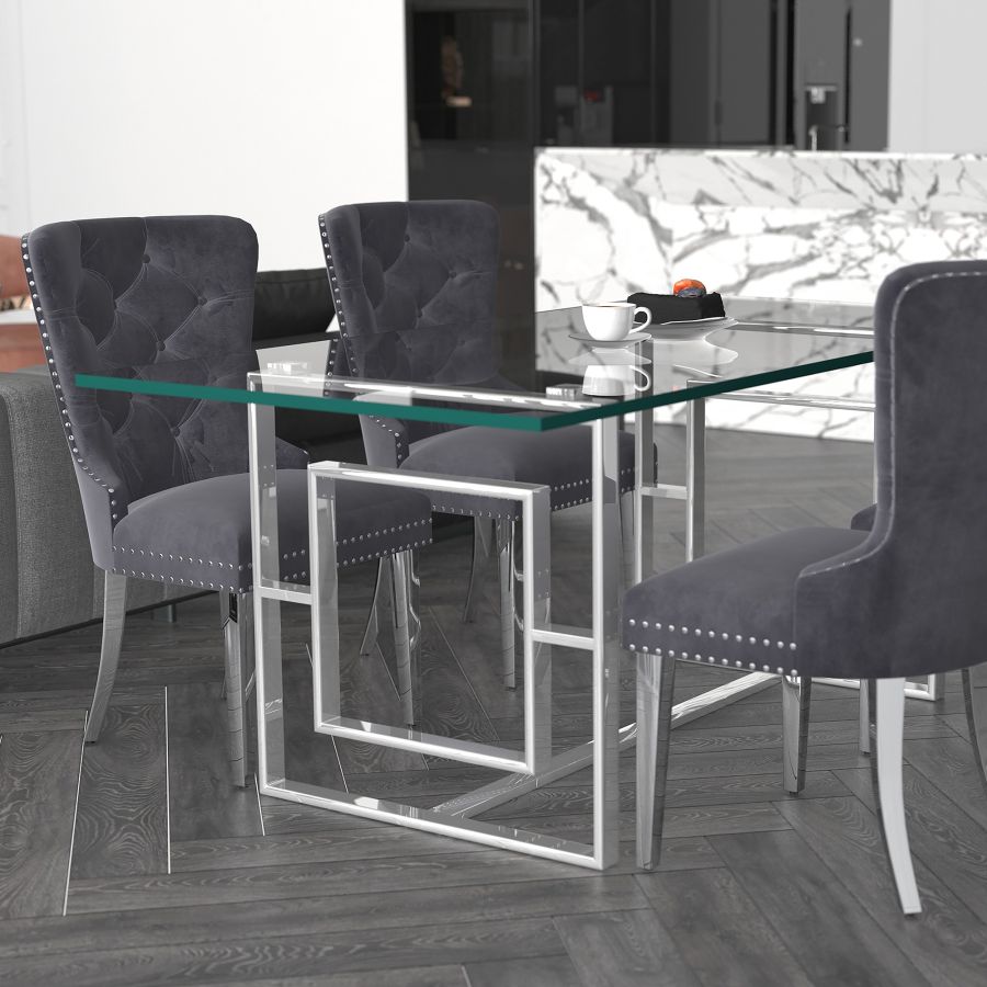 Chaise d'appoint Hollis, lot de 2, en gris