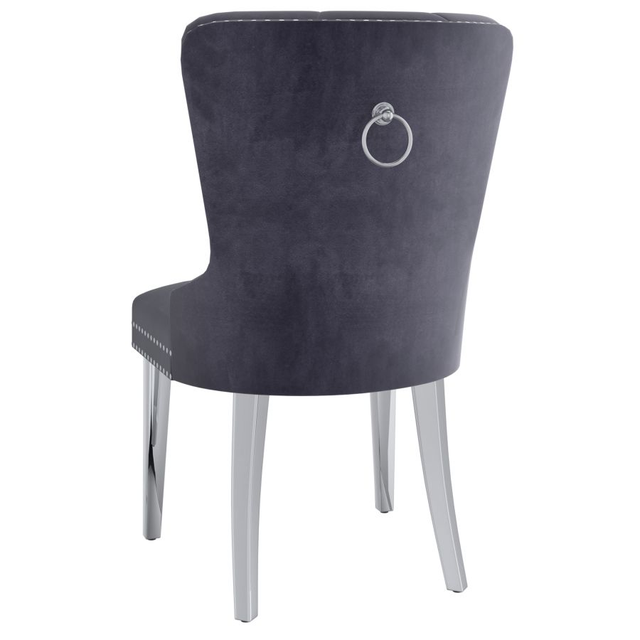 Chaise d'appoint Hollis, lot de 2, en gris
