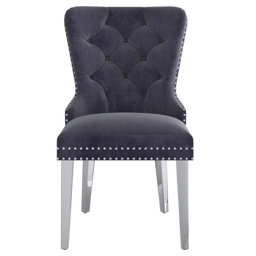 Chaise d'appoint Hollis, lot de 2, en gris