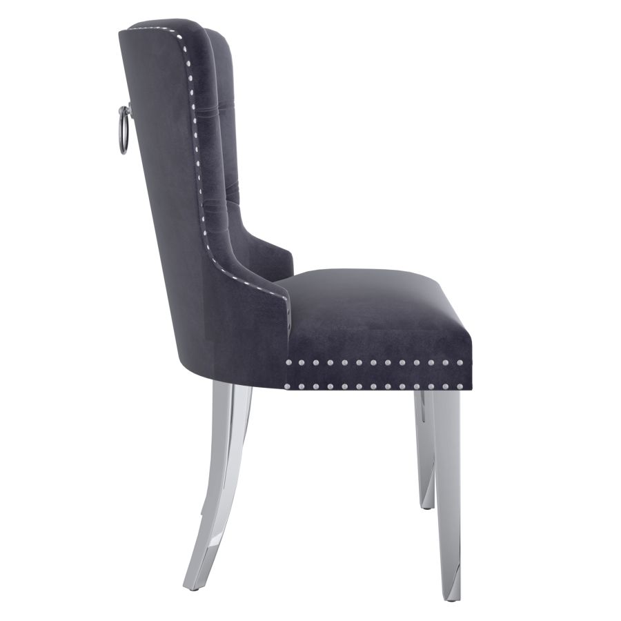 Chaise d'appoint Hollis, lot de 2, en gris