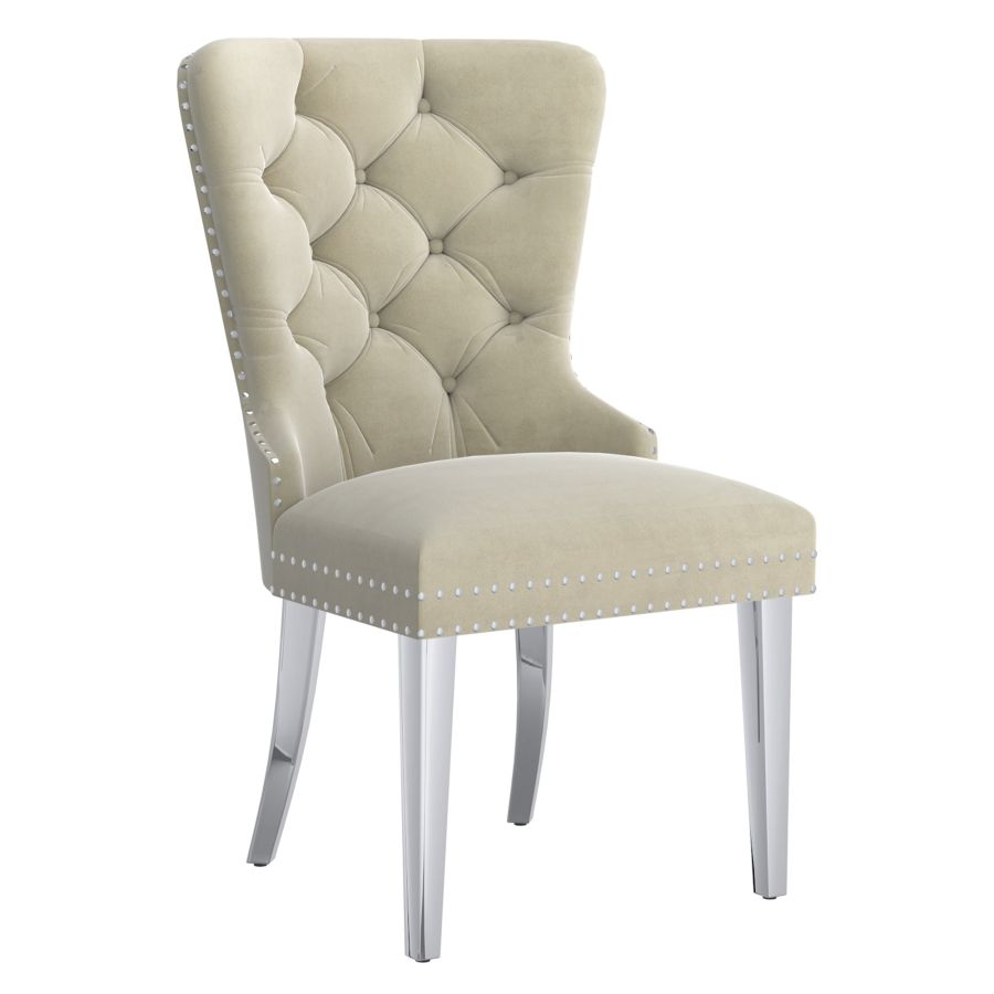 Chaise d'appoint Hollis, ensemble de 2, en ivoire