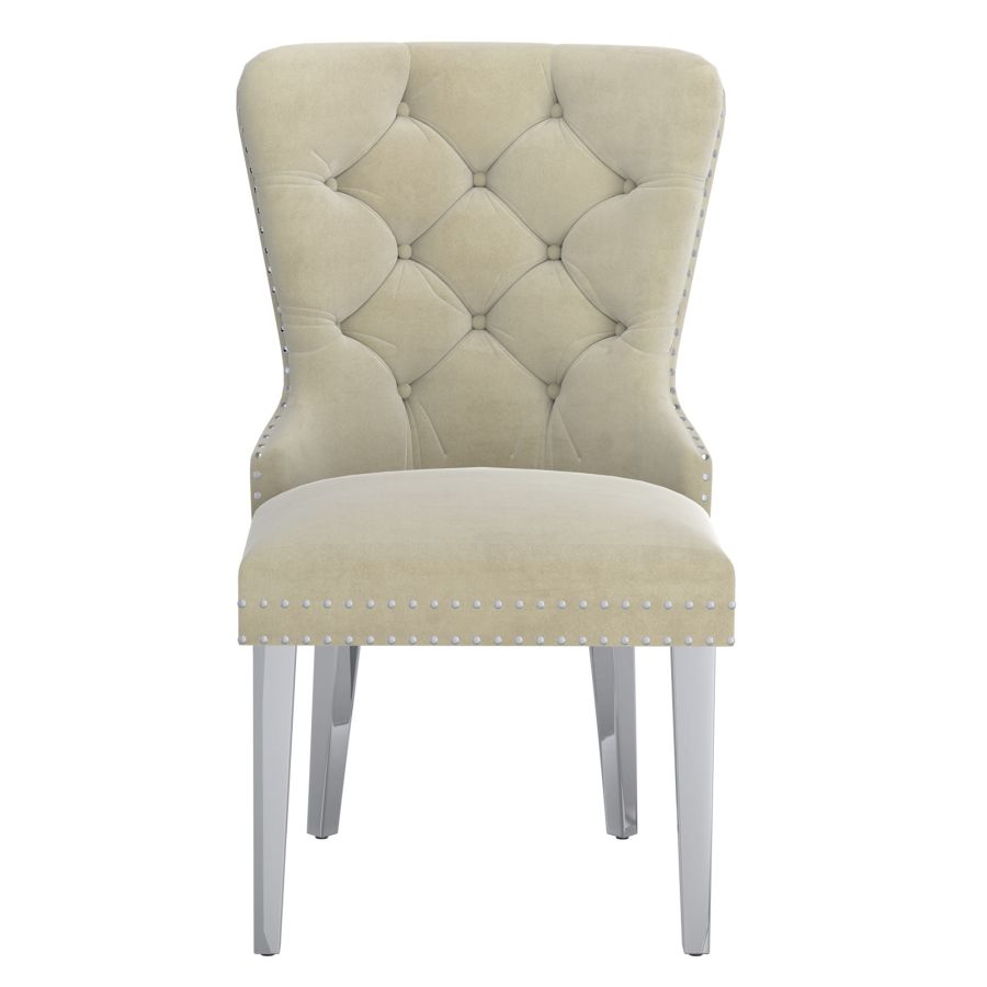 Chaise d'appoint Hollis, ensemble de 2, en ivoire