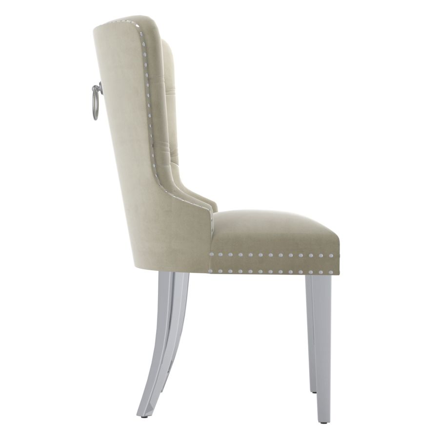 Chaise d'appoint Hollis, ensemble de 2, en ivoire