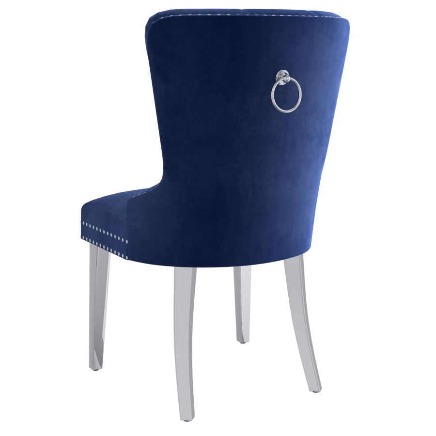 Chaise d'appoint Hollis, ensemble de 2, en bleu marine