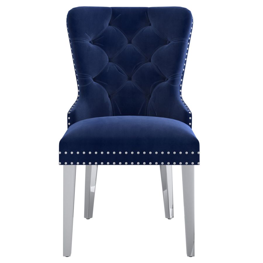 Chaise d'appoint Hollis, ensemble de 2, en bleu marine