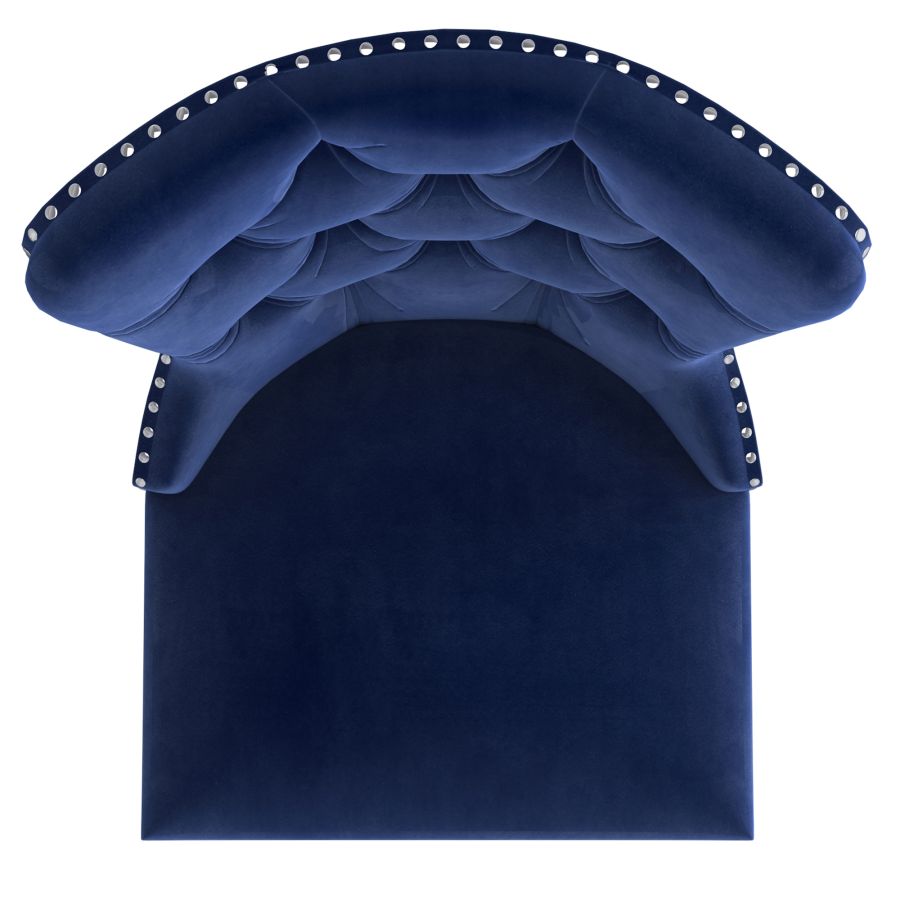 Chaise d'appoint Hollis, ensemble de 2, en bleu marine