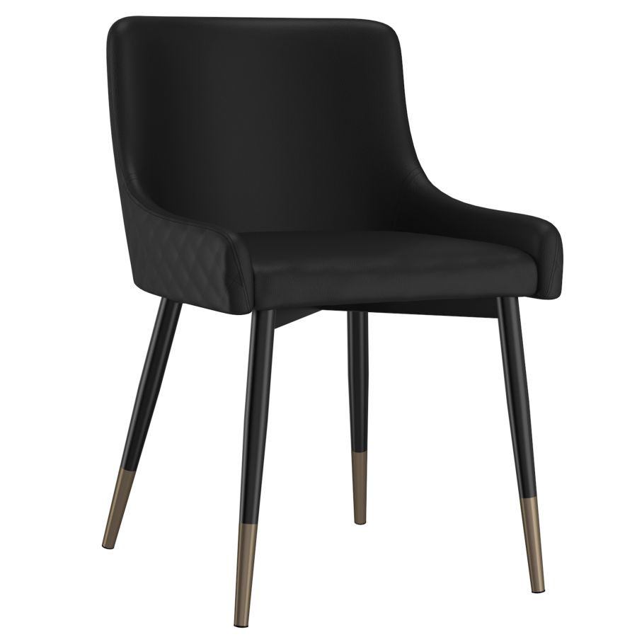 Chaise d'appoint Xander, ensemble de 2, en noir