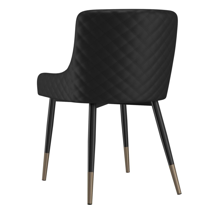 Chaise d'appoint Xander, ensemble de 2, en noir