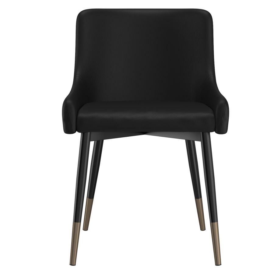 Chaise d'appoint Xander, ensemble de 2, en noir