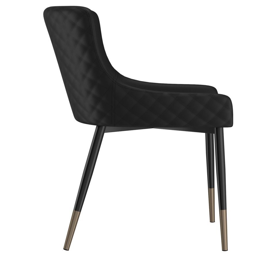 Chaise d'appoint Xander, ensemble de 2, en noir