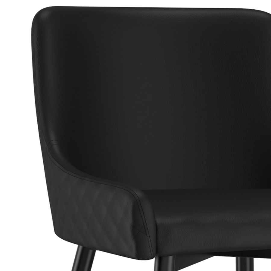 Chaise d'appoint Xander, ensemble de 2, en noir