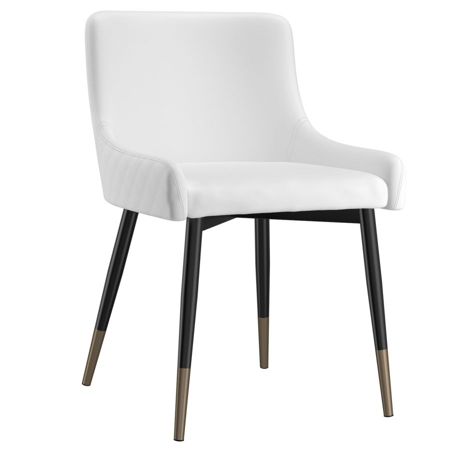 Chaise d'appoint Xander, ensemble de 2, en blanc