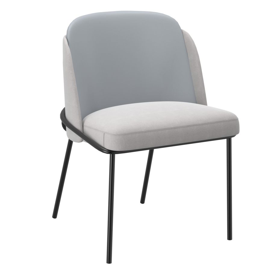 Chaise d'appoint Gloria, ensemble de 2, en beige et gris