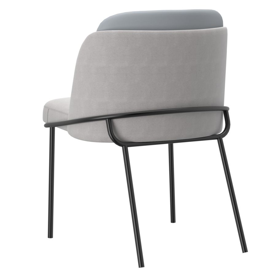 Chaise d'appoint Gloria, ensemble de 2, en beige et gris