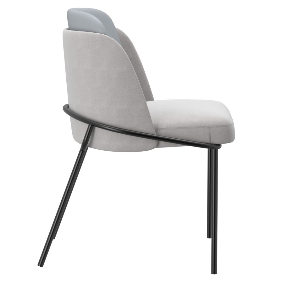 Chaise d'appoint Gloria, ensemble de 2, en beige et gris
