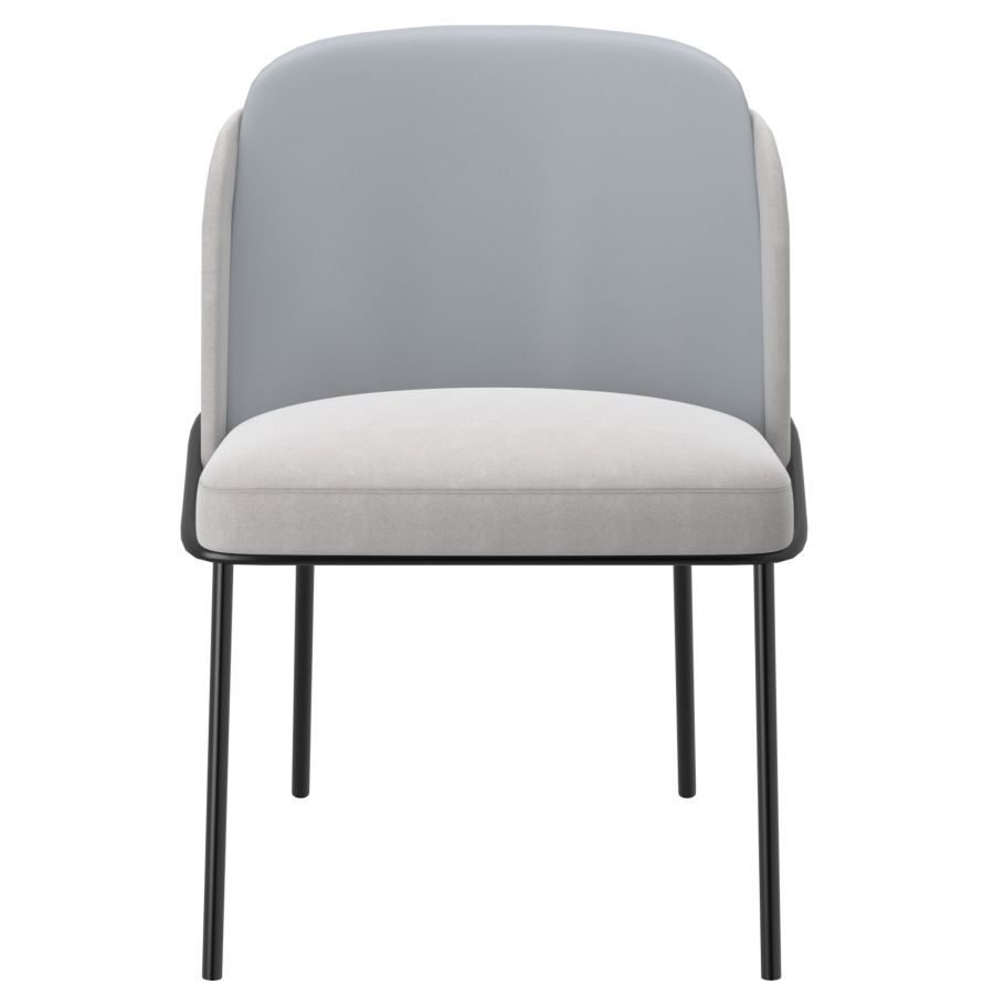 Chaise d'appoint Gloria, ensemble de 2, en beige et gris