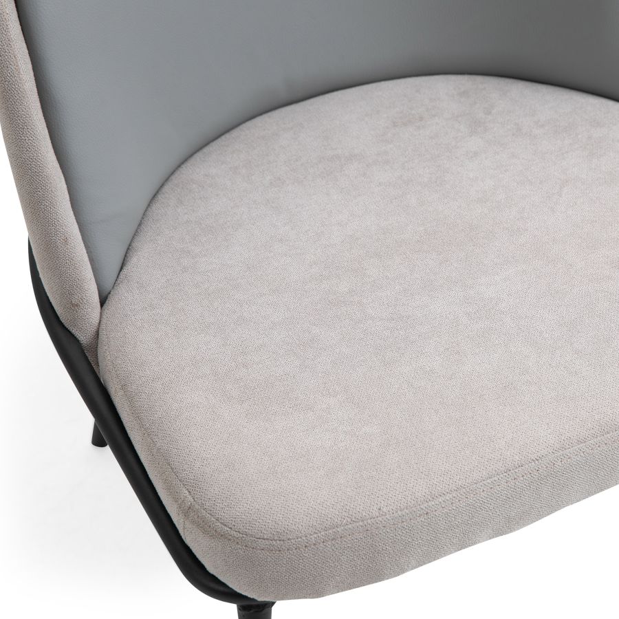 Chaise d'appoint Gloria, ensemble de 2, en beige et gris