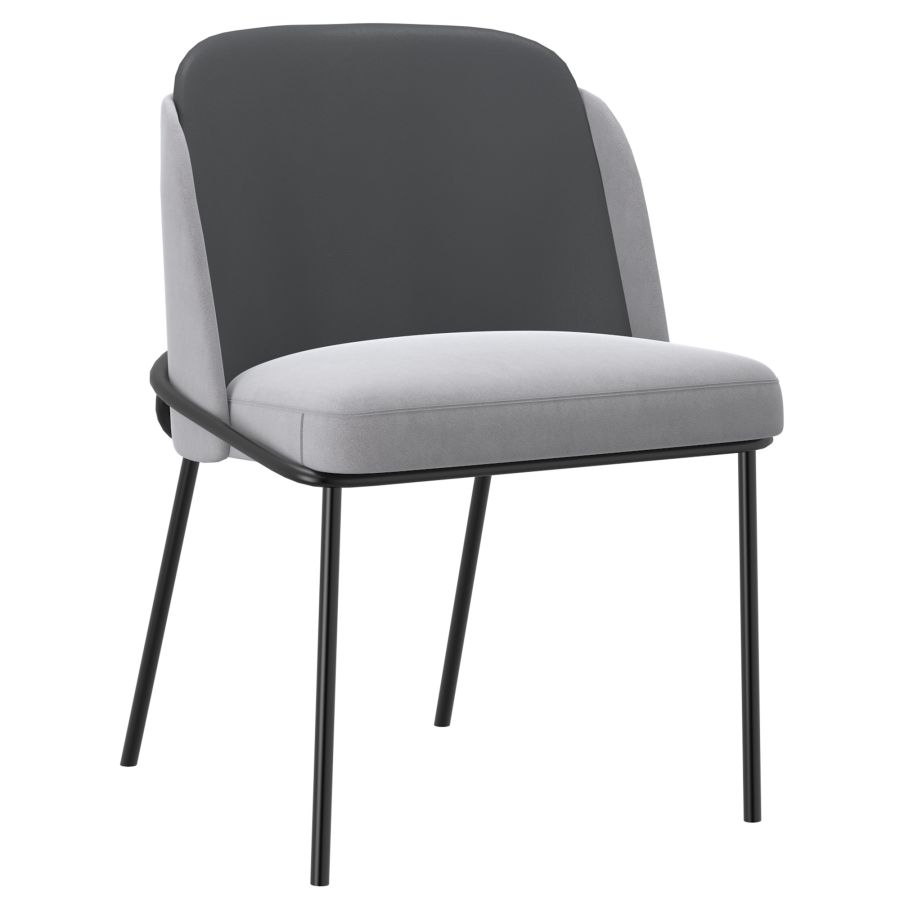 Chaise d'appoint Gloria, ensemble de 2, en gris et gris