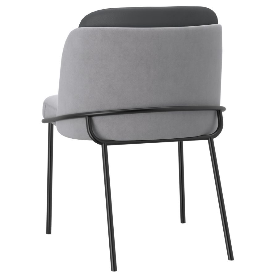 Chaise d'appoint Gloria, ensemble de 2, en gris et gris