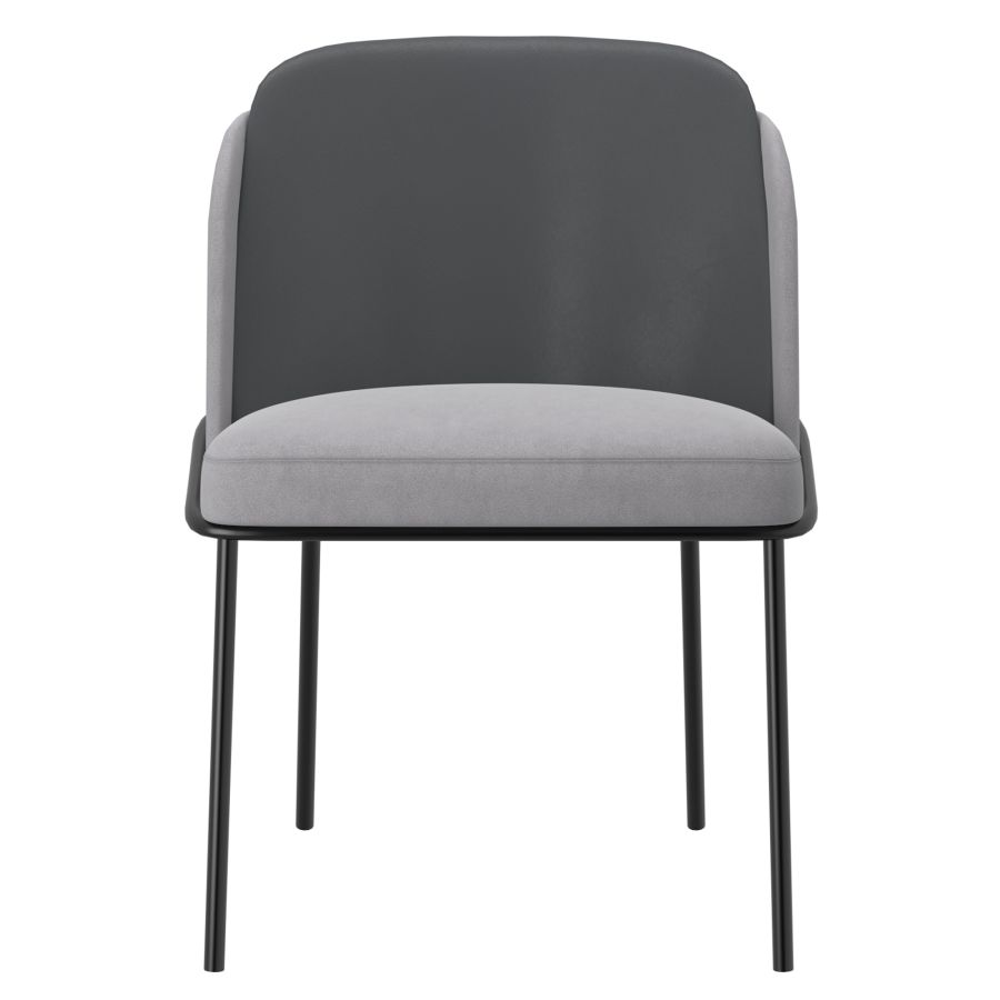 Chaise d'appoint Gloria, ensemble de 2, en gris et gris