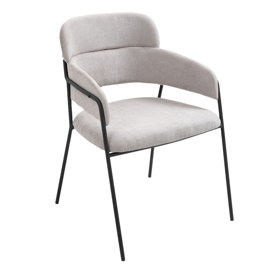 Mabel, chaise d'appoint, lot de 2, en beige
