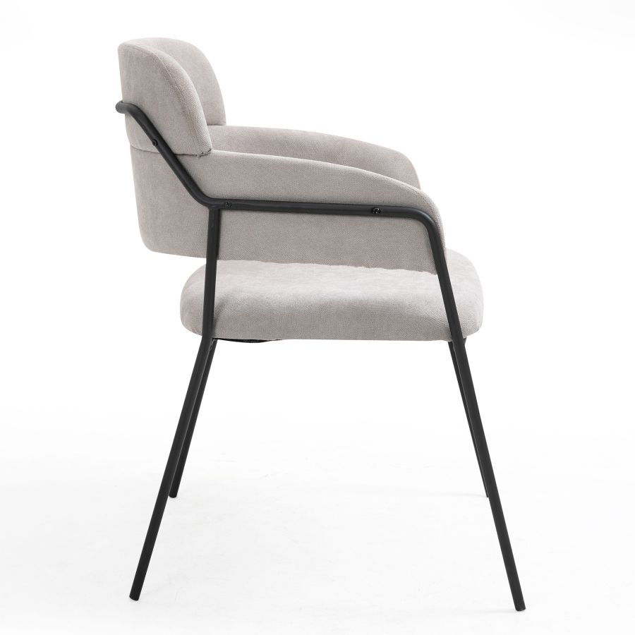Mabel, chaise d'appoint, lot de 2, en beige