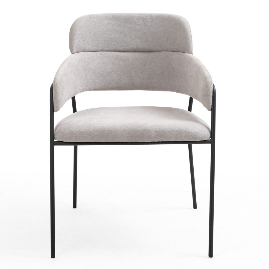 Mabel, chaise d'appoint, lot de 2, en beige