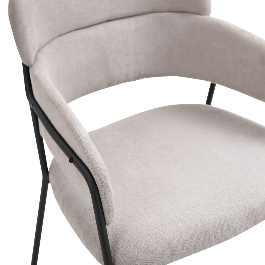 Mabel, chaise d'appoint, lot de 2, en beige