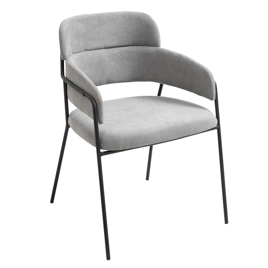 Mabel, chaise d'appoint, lot de 2, en gris
