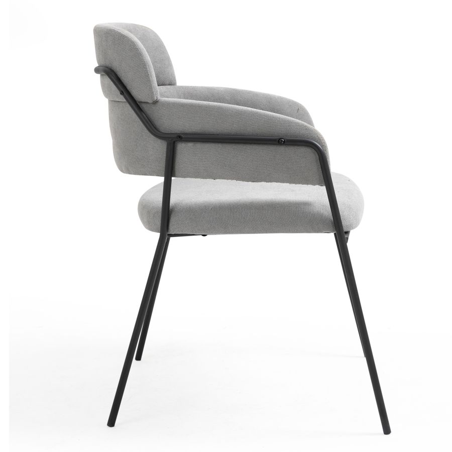 Mabel, chaise d'appoint, lot de 2, en gris