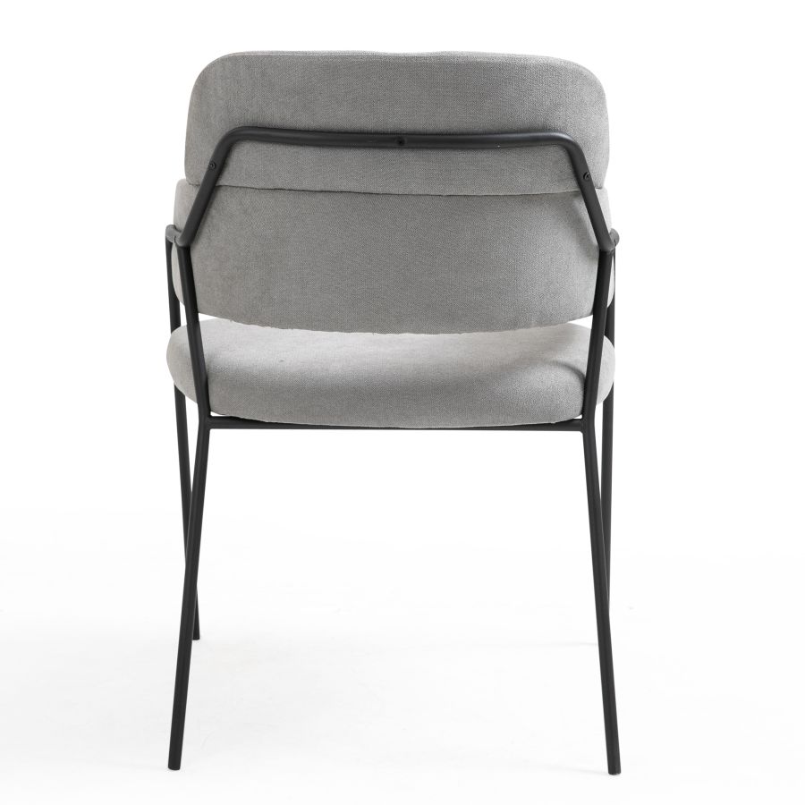 Mabel, chaise d'appoint, lot de 2, en gris