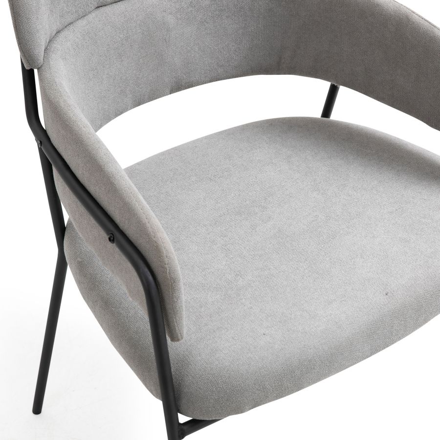 Mabel, chaise d'appoint, lot de 2, en gris