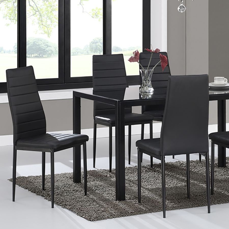 Chaise d'appoint Contra, ensemble de 6 en noir